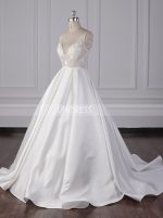 A-line Satin Wedding Dresses,Illusion High Quality Wedding Gown,12092