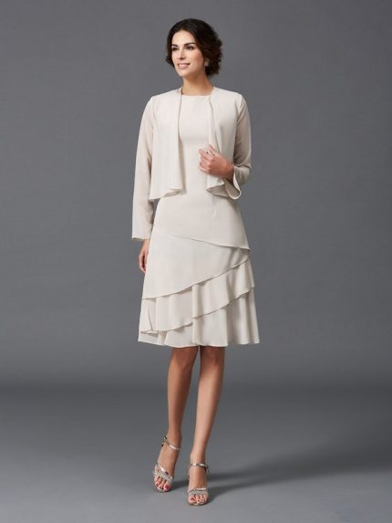 Asymmetrical Mother of the Bride Dresses with Jacket,Short Mother Dress,11802