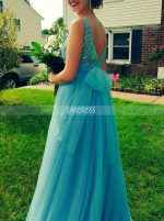 Blue Prom Dresses,Prom Dress for Teens,Modest Evening Dress,11980