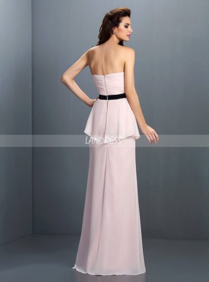 Blush Pink Bridesmaid Dresses with Belt,Sweetheart Bridesmaid Dress,11412