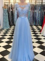 Fairytale Blue Prom Dresses,Elegant Long Evening Dress,11938