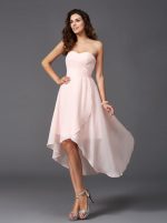 High Low Blush Pink Bridesmaid Dresses,Beach Bridesmaid Dress,11370