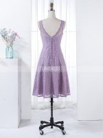 Lilac Bridesmaid Dresses,Short Bridesmaid Dress,Lace Bridesmaid Dresses,11347