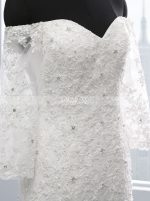 Mermaid Wedding Dresses with Sleeves,Off the Shoulder Bridal Dress,11705