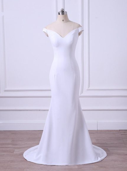 Modest Wedding Dresses,Off the Shoulder Bridesmaid Dresses,11683