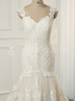 Plus Size Champagne Wedding Dress,Lace Trumpet Bridal Dress,Elegant Wedding Dress,11150