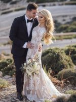 Romantic Wedding Dress,Lace Wedding Dress with Sleeves,12031