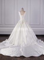 Satin A-line Wedding Dresses,Simple Bridal Gown with Lace Up Back,12101