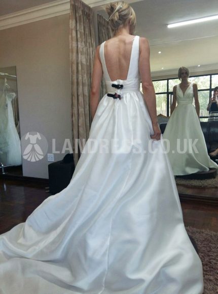 Satin Bridal Dress,A-line Wedding Dress,Modest Wedding Dresses,11161
