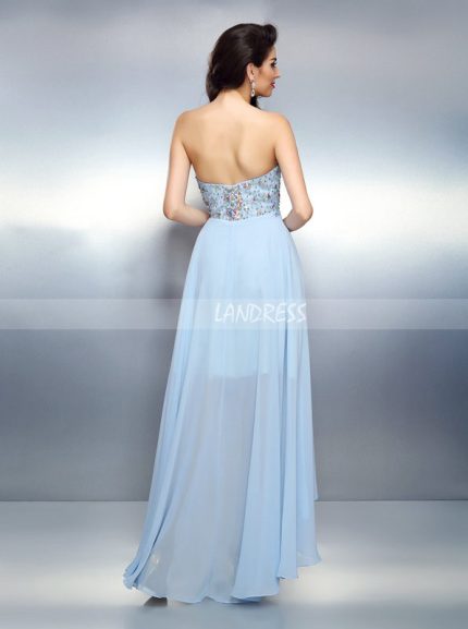 SkyBlue Sweetheart Homecoming Dresses,High Low Prom Dress,11448