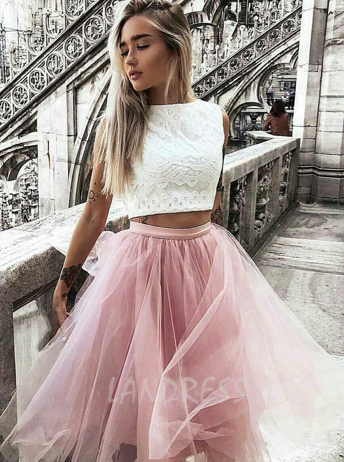 Melilla Pink Short Tulle Dress w/ Satin Corset | Boutique 1861