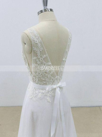 White Wedding Dresses,Wedding Dress with Belt,A-line Bridal Dress,11299